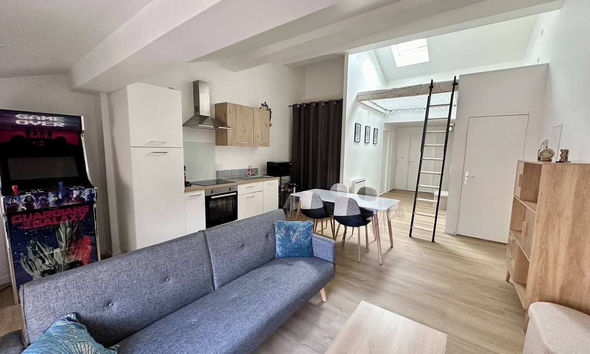 Sauxillanges Apartment | 4-bed family apartment with hanging net and arcade terminal