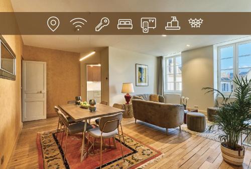 Nevers Apartment | Appartement Montagnon - Les Suites du Palais - Classé 4 étoiles, parking privé, vue cathédrale, 3 chambres