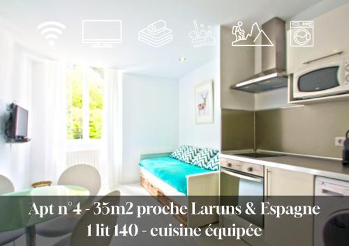 Laruns Apartment | Apt 4 Eaux-Chaudes proche Laruns et Espagne