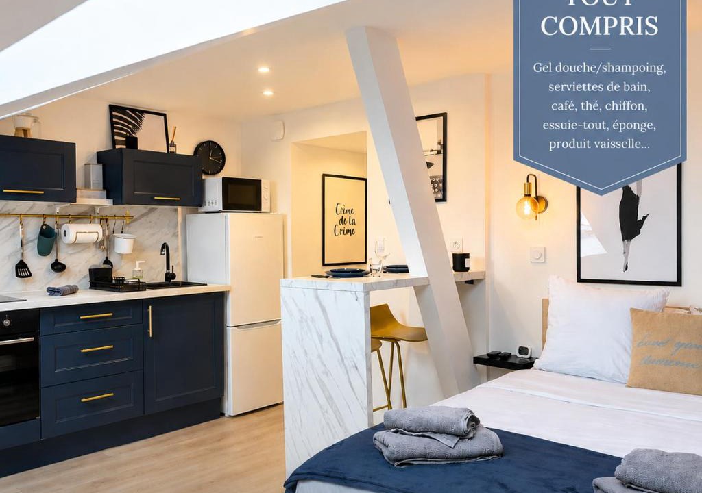 Yffiniac Apartment | Bleu Chic Élégance Contemporaine - Proche Mer