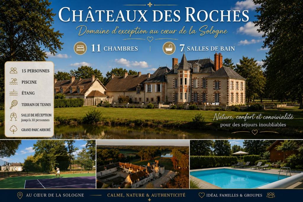 Villeherviers House | Château Des Roches piscine & tennis en Sologne