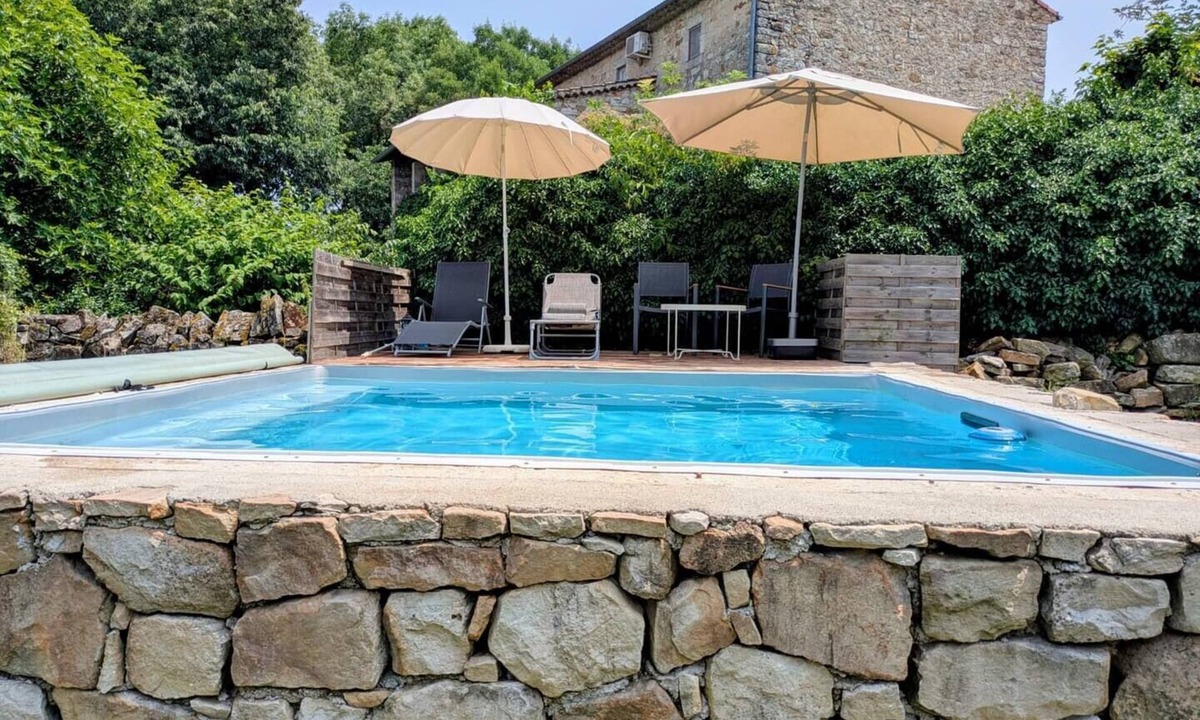 Lablachere Apartment | Charming 1 bedroom apartment in stone house with swimming pool, air conditioning