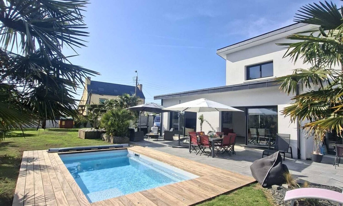 Concarneau Villa | Design Villa with Heated Pool, Garden & Beaches 5 min Away