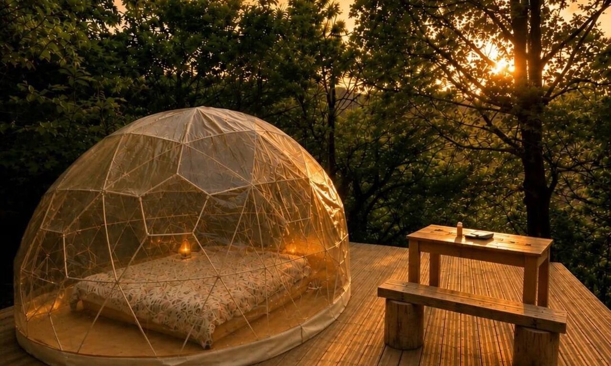 Vialas Other | Dome Under the Stars | River 2 Minutes Away & Bali-Style Shower | Pets