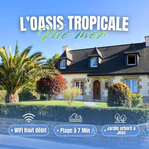 Etables-sur-Mer House | L'Oasis Tropicale - Vue mer & Plage à 7 min à pied