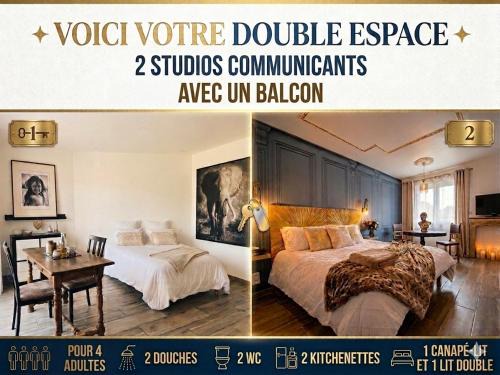 Saverne Apartment | L'OSMOSE, 2 STUDIOS communicants avec balcon, 2 SDB, 2 WC