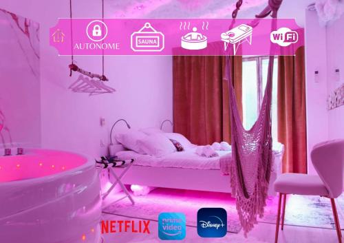 Vierzon Apartment | La Rêverie : Sauna Privé Jacuzzi et Table Massage