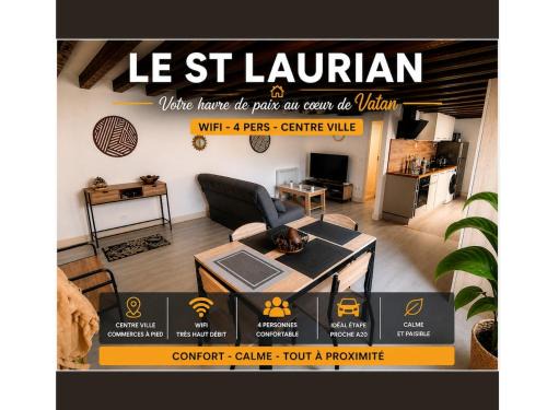 Vatan Apartment | Le St Laurian - Centre Vatan - WiFi - 4 pers