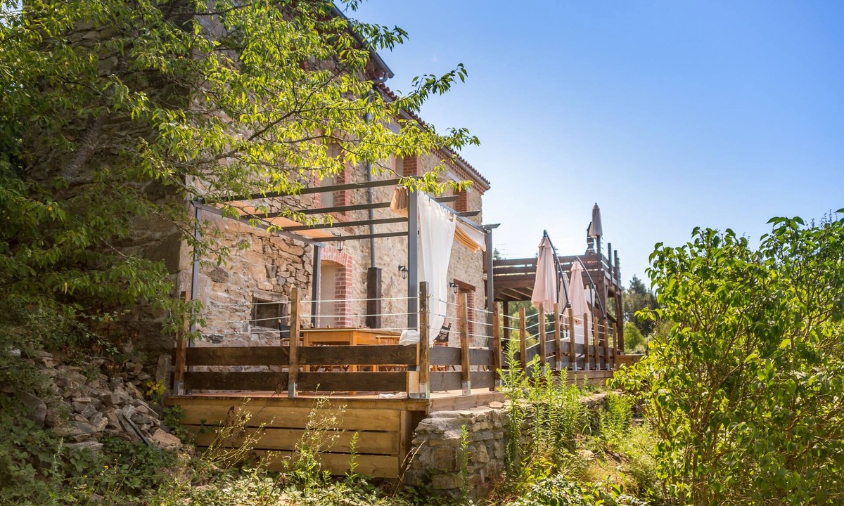 Saint-Prejet-Armandon House | Luxury atypical stone house in a hamlet with view and fireplace