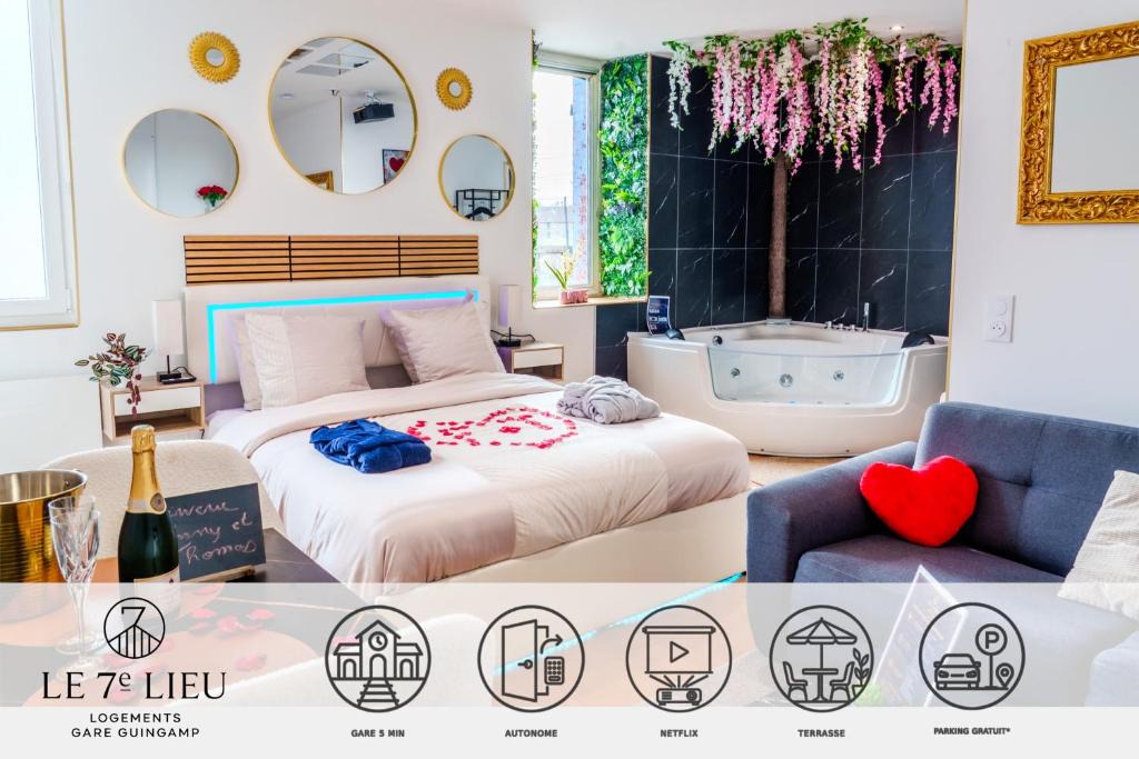 Ploumagoar Apartment | Romance Jacuzzi - Vidéoprojecteur - Terrasse 5min gare