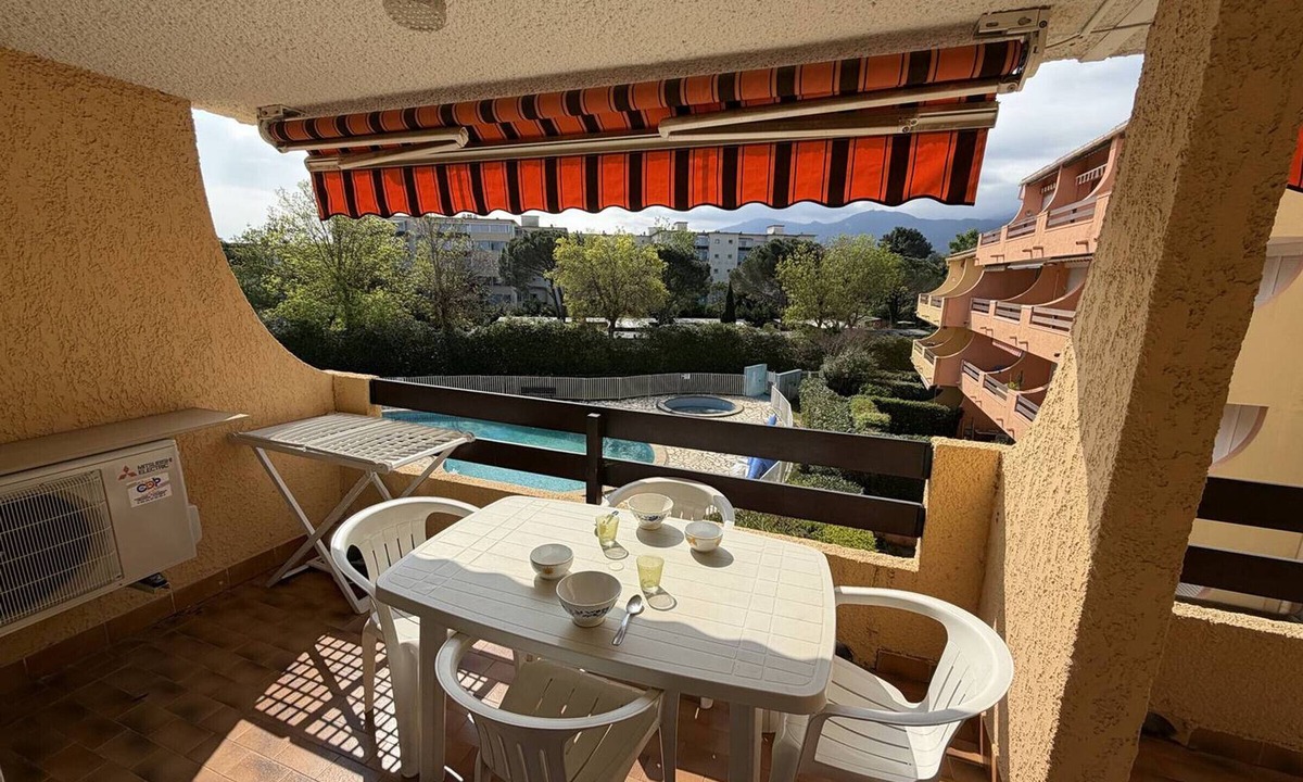 Argeles Plage Apartment | Spacious 2-BR Apartment, Pool View, 300m from Beach, A/C, Parking, Balcony, Elevator Access