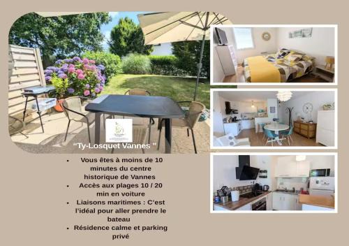 Ploeren Apartment | T2 Golfe Morbihan Calme-Parking-Terrasse