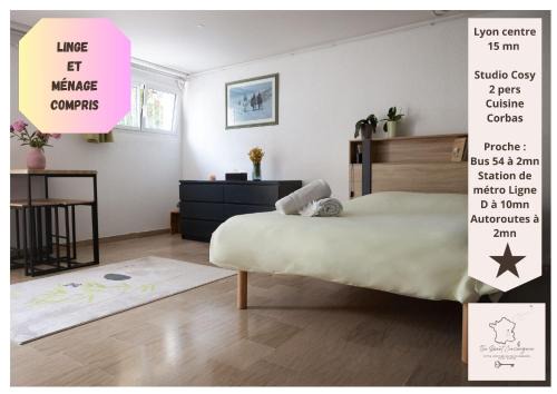 Corbas Apartment | Visitez Lyon Studio frais & cosy Lyon - Eurexpo - LDLC Arena