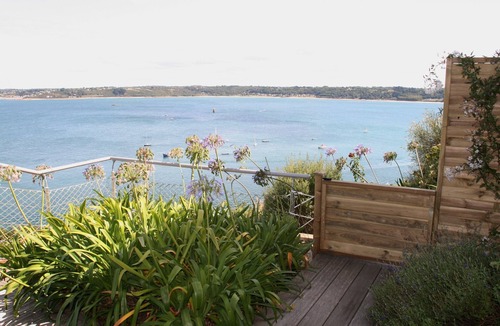 Perros-Guirec Apartment | 100 % sea view, private garden, beach 5mn away, quiet, housework+draps+towels included