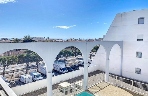 Le Barcares Apartment | Air-conditioned apartment for 4 with pool, terrace and sea view