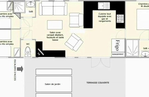 Saint-Jean-Pla-de-Corts House | Camping les Casteillets*** - Premium 4-room mobile home for 8 people with air conditioning