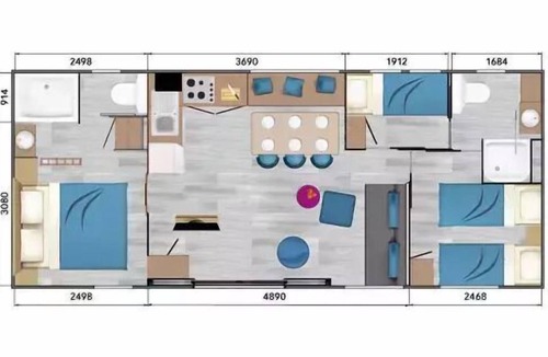 Cahagnolles House | Camping L'Escapade - Taos 4-room mobile home for 6 people with air conditioning