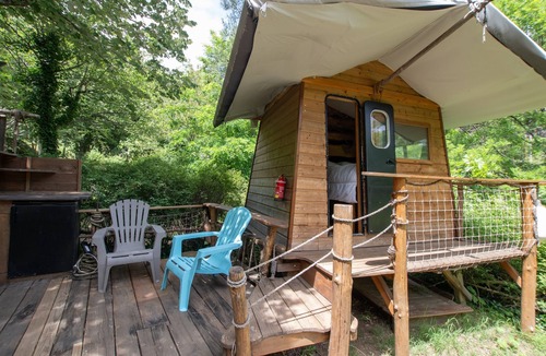 Malbosc RV Rental | Caravan 'La Pêcherie' with Private Terrace