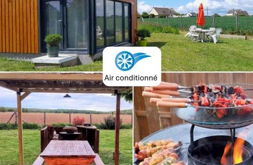 Bussy-le-Repos Ski Chalet | Chalet moderne avec grandes baies vitrées et espace plancha