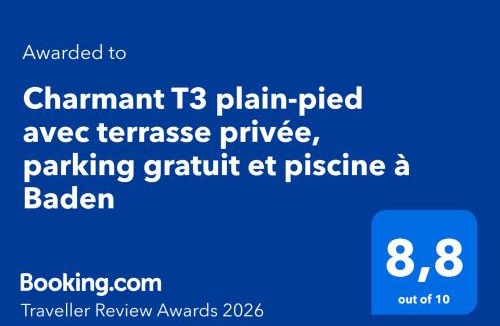 Baden Apartment | Charmant T3 plain-pied avec terrasse privée, parking gratuit et piscine à Baden
