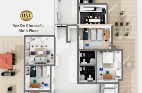 Champs-sur-Marne Apartment | D&E - PARIS-DISNEY - HOLIDAYS APARTMENT - APPARTEMENT DE VACANCES - 5 CHAMBRES- 5 SDB - 5 BEDROOMS - 5 BATHROOMS - Netflix