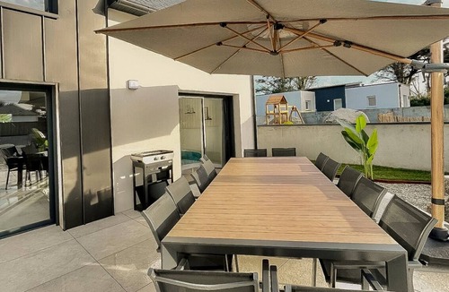 Cleder Villa | Exceptional villa with indoor pool. beach 300m away, sleeps 14.