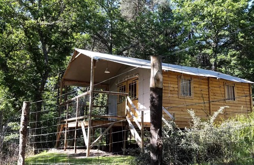 Saint-Paulien House | Flower Camping La Rochelambert * - Lodge Wood 4 Seasons Comfort 37m2 (2 bedrooms) including covered terrace 12m2 + River side 4 people