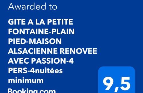 Langensoultzbach Apartment | GITE A LA PETITE FONTAINE-PLAIN PIED-MAISON ALSACIENNE RENOVEE AVEC PASSION-4 PERS-4nuitées minimum