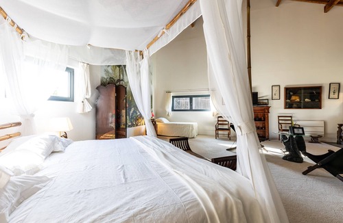 Bazas Bed & Breakfast | Guest Room 'Le Palmier Exotique' in Bazas with Shared Pool, Shared Terrace and Wi-Fi