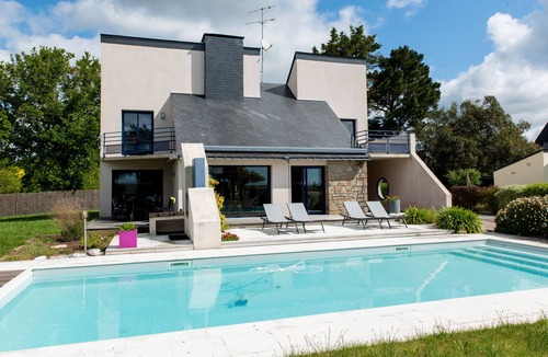 Le Tour-du-Parc House | House sea view 80m from the beach with heated pool and secure