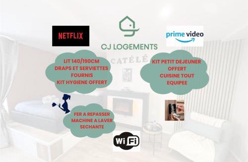 Riom Apartment | LE CATELE - Studio RIOM - 3 pers - Vulcania - Puy de Dôme - Proche Clermont Ferrand