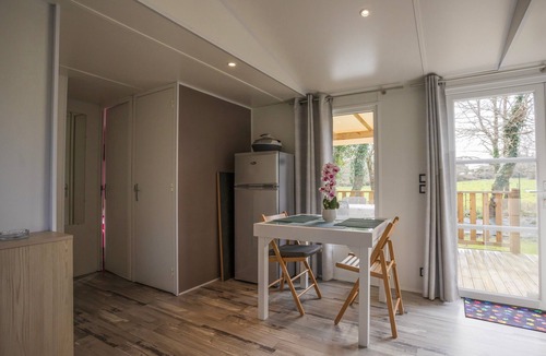 Carnac RV Rental | Mobile Home 'Au Petit Bonheur' with Shared Pool, Private Terrace and Private Garden