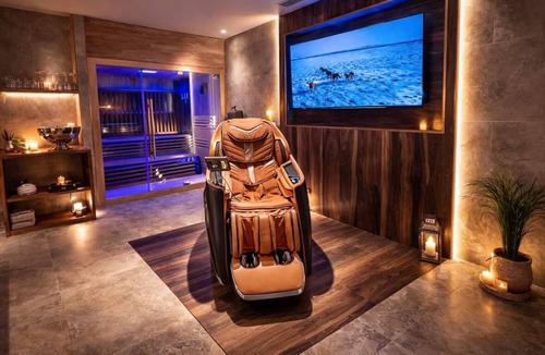 Poitiers Apartment | Private spa suite with Jacuzzi, sauna, sensory shower, Japanese massage chair