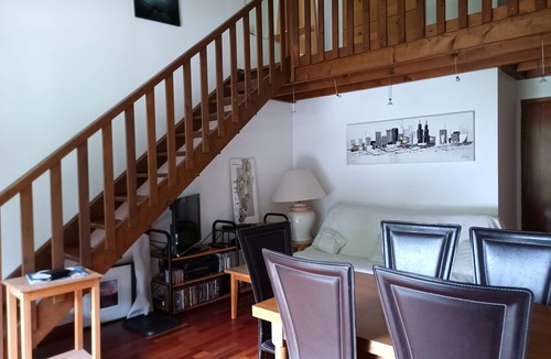 Claix Apartment | Small Duplex terrace on top floor with magnificent view of the Vercors mountains
