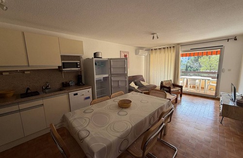 Argeles Plage Apartment | Spacious 2-BR Apartment, Pool View, 300m from Beach, A/C, Parking, Balcony, Elevator Access