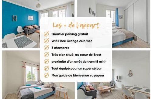 Rive Droite Apartment | Ty'brestoise proche centre - jardin- parking gratuit
