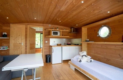 Chassenard Cabin | ZEcamping piscine chauffée jacuzzi sauna locatif BBQ clim 25m2 5 pers