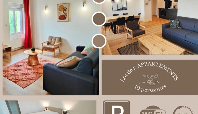 2 en 1, 10 pers, parking, Wifi