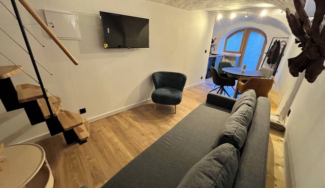 A unique, renovated apartment in a former sheep barn in the Haute-Alpes region