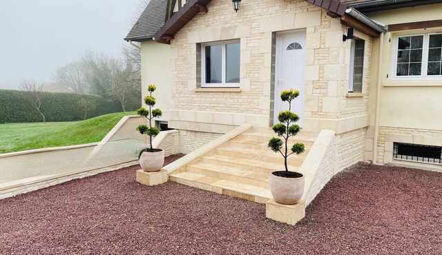 Air-conditioned Normandy vacation rental with a private pool