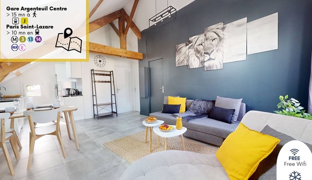 Appart 4 sleeps-10 min from Paris-clim-wifi