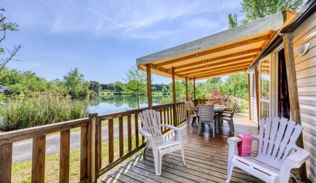 Camping maeva Escapades Les Étangs Mina * - Mobile home Premium 4 Rooms 6/8 People Pond Side + TV