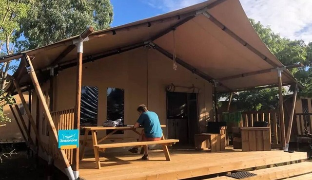 Camping Seasonova Les Vosges du Nord * - WOOD LODGE - with sanitary facilities for 4 people