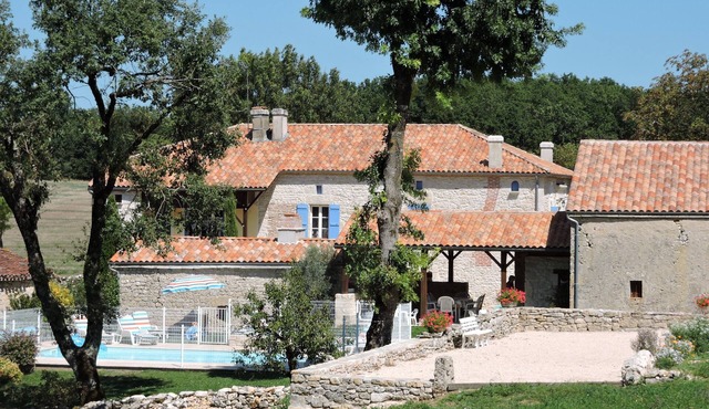 Country house with heated swimming pool with solar panels.