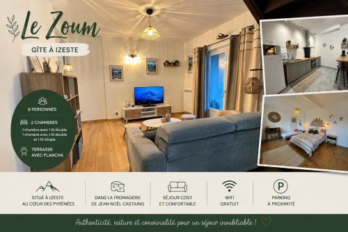Gîte 3 étoiles, "le Zoum", 6 pers, Izeste, Vallée d'Ossau