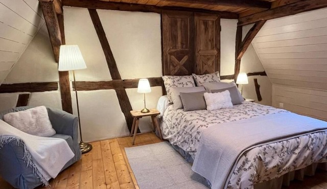 Half-timbered house in a charming Alsatian village