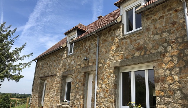 House between sea and countryside in Normandy near the D-day landing Beaches