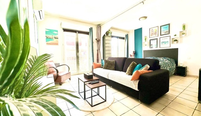 Le Cosy Canet - studio for 2, air conditioning & beach 30m away