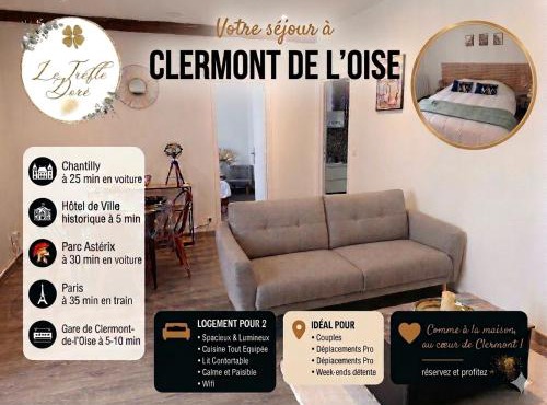 Le Trèfle Doré T2, wifi, private parking space, fêtes interdites