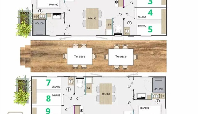 LODGE TWIN - 6 CH- 2 SDB 6 persons